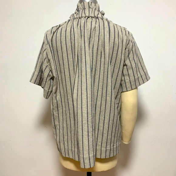Craig Green V-Neck Striped Short Sleeve Top - Picture 3 of 9